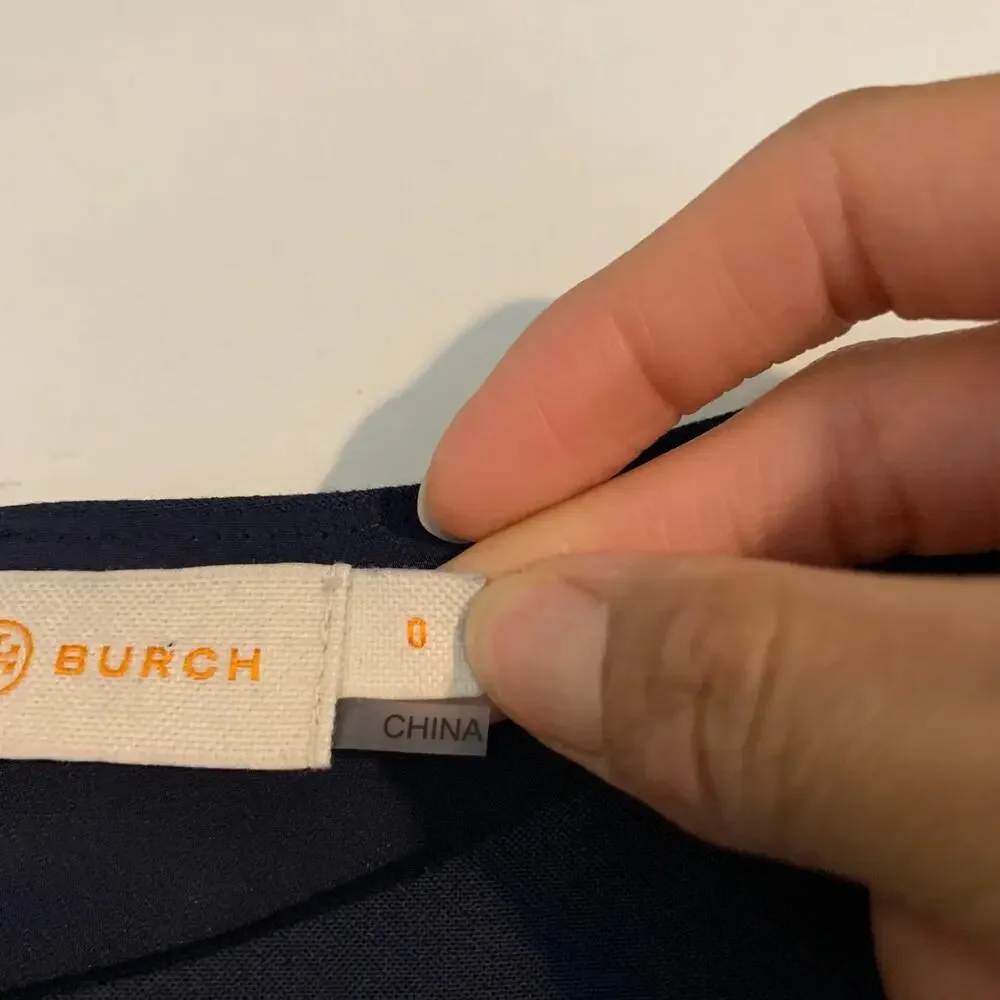 Tory Burch Dress Women 0 Navy Suiting Double Lined Side Buttons Sleeveless Shift